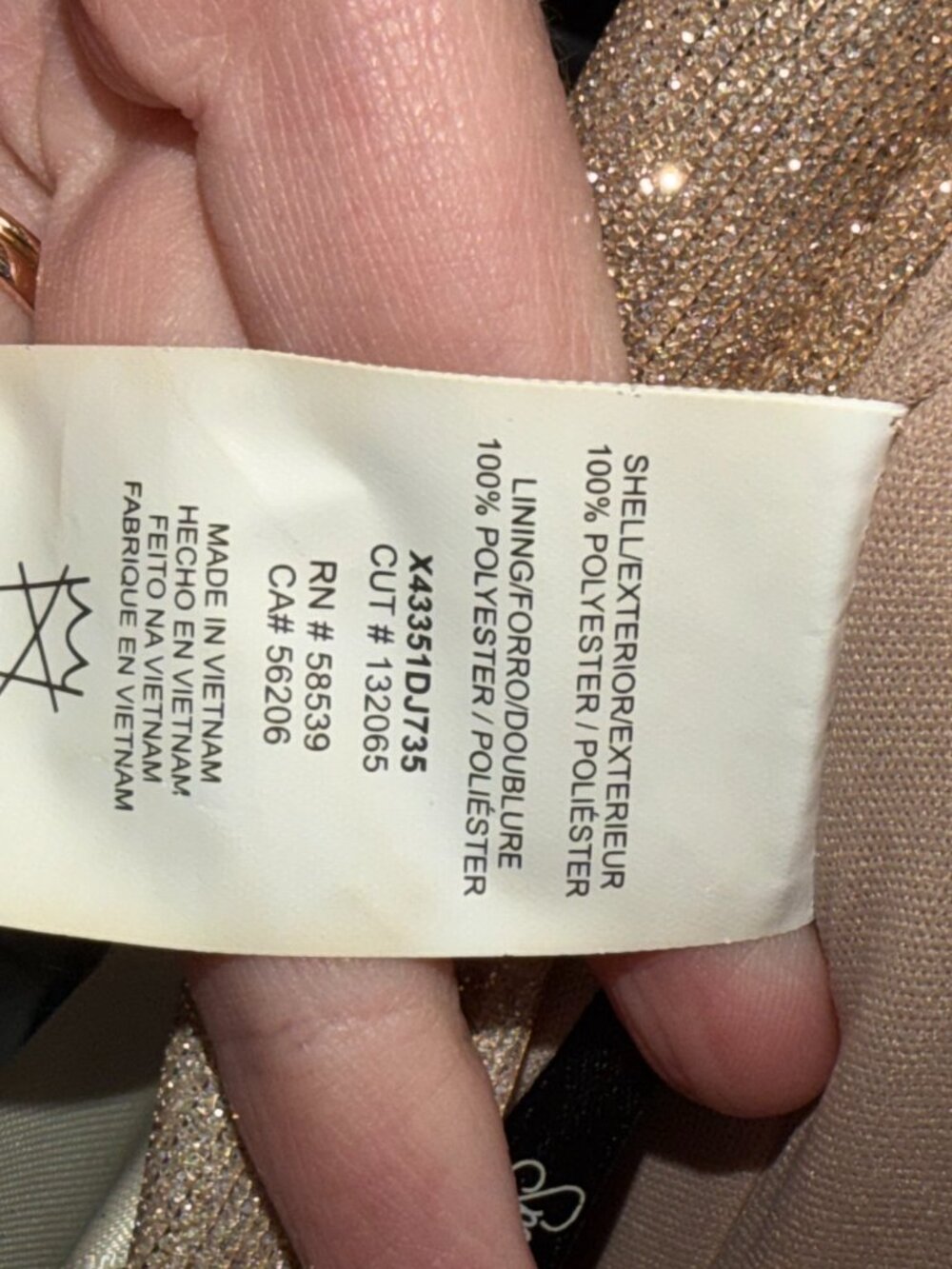 Speechless Juniors Gold Sparkle Glitter Belted Pocketed Formal Prom Dress Size 3 - Picture 7 of 9